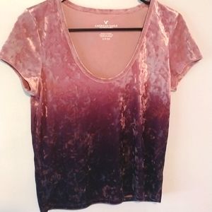American Eagle velvet crop top